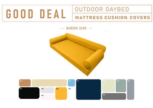 STYLE 6 QUEEN SIZE Outdoor Daybed Mattress Bolster Pillow Cushion SLIPCOVER ONLY - Picture 1 of 1