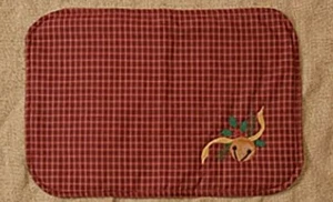 Audrey s Jingle Bells Christmas Placemats Plaid with Applique - Set of 4 - Picture 1 of 1