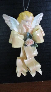 Decorazione natalizia vintage 6" decoupage e plastica ANGELO CHERUBINO - Foto 1 di 4