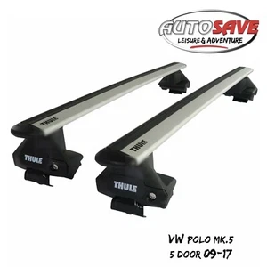 Thule Aluminium WingBar Evo Silver Roof Bar Set to fit VW Polo Mk.5 5 Door 09-17 - Picture 1 of 1