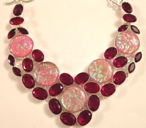 ❤️COLLAR AUSTRALIANO TRIPLE ÓPALO Y GRANATE DE PIEDRAS PRECIOSAS 🙂 PLATA ESTERLINA con CAJA❤️ - Imagen 1 de 6