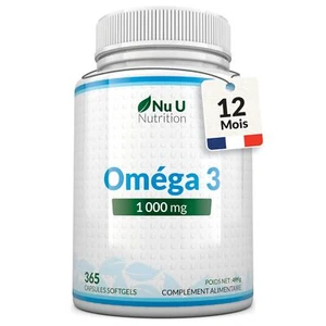 Omega 3 Fish Oil 1000 mg - Fish Oil - 365 Capsules - 1 Year Cure - Ric... - Picture 1 of 10