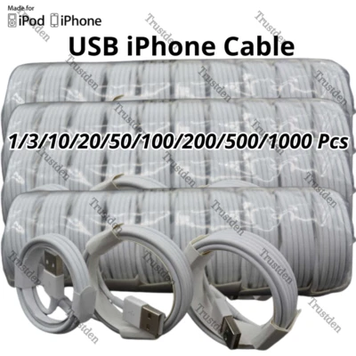 For Apple iPhone 6 7 8 X XR 11 12 13 14 Pro Max USB Charger Cable Cord Wholesale - Image 1 of 4