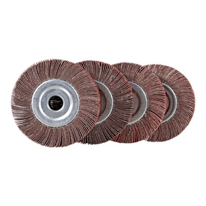 4" x 1" x 5/8" Unmounted Flap Wheel Variety Pack - One each 40, 60, 80, 120 Grit - Picture 1 of 4