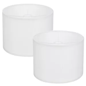 2Set Drum Lamp Shades, 13"x13"x10" Linen Lampshade E27 E26 E14, White 2 - Picture 1 of 7
