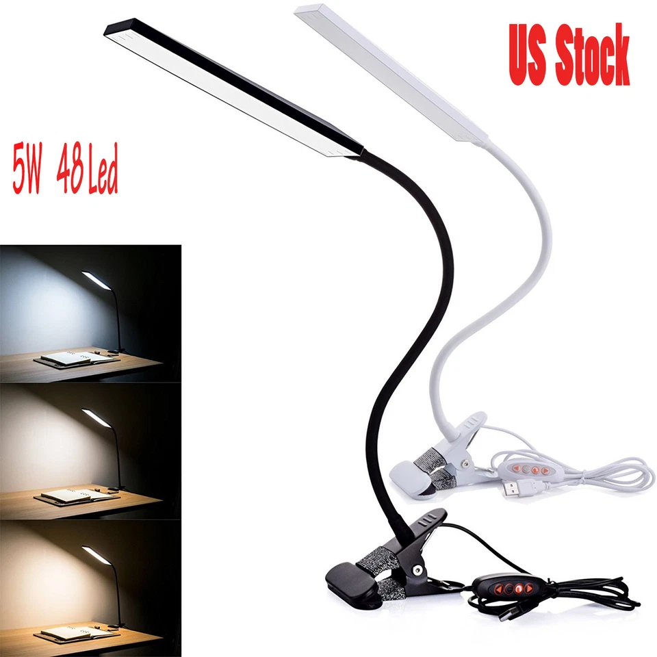 Lámpara de Escritorio LED con Clip Regulable 5W Luz de Lectura Flexible Black Friday  Foto 1 de 4
