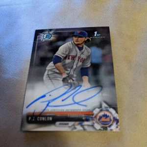 2017 Bowman Chrome Prospect Auto PJ P.J. Conlon NY METS Autograph Rookie CPA-PC - Picture 1 of 2