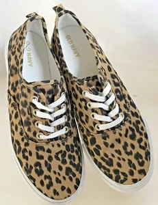 Old Navy Kids Canvas Laced Cushioned Insoles Shoes Leopard Print Size 4 Sneakers - Bild 1 von 3