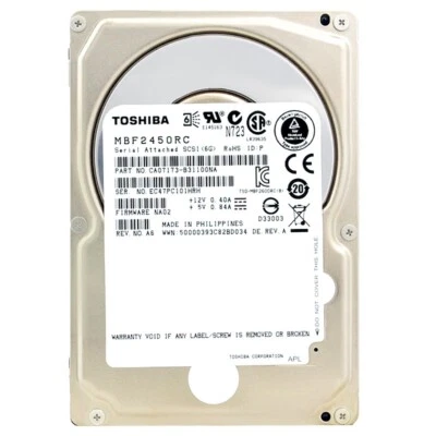 Hard Drive Toshiba MBF2450RC 450GB SAS II 10,000RPM 2.5'' Inch - Image 1 of 4