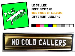 NO COLD CALLERS letterbox sign sticker decal vinyl cold calling junk - Picture 1 of 2