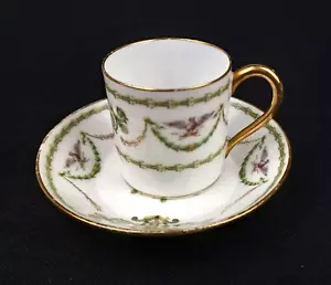 Antique Napoleon Eagle Imperial French Limoges WG & Co Porcelain Cup Saucer - Picture 1 of 10