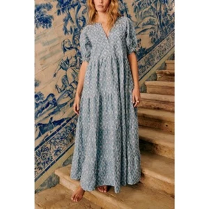 NWOT Sezane Maxi Floral Eyelet Mayla Embroidered Dress - Picture 1 of 6