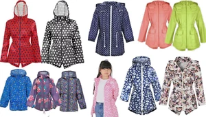 Kids Rain Mac Cagoule Kagool Boys Girls Hooded Jacket Outdoor Lightweight - Picture 1 of 26