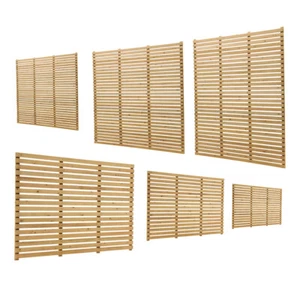 6ft Wide Heavy Duty Horizontal Slatted Wood Garden Fence Panels Pressure Treated - Picture 1 of 24