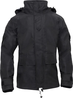 Black Tactical Hard Shell HYVAT Jacket Extreme Cold Weather Triple Layered Coat - Image 1 of 4