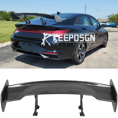 For Hyundai Elantra 57" Rear Trunk Spoiler GT Style Rear Wing Carbon Fiber Foto 1 de 4
