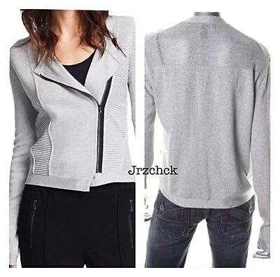 Suéter para mujer Kenneth Cole NY marco acanalado asimétrico con cremallera talla L $178 nuevo con etiquetas Foto 1 de 4