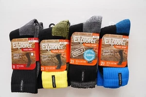 6/10 Pack Explorer Mens Tough Work Cotton + Wool Crew Socks size 6-14 - Picture 1 of 7