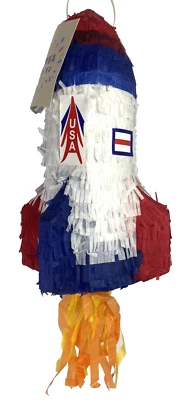 Pinata Rakete 40cm Schlagpinata Party Spiel Geburtstag Kindergeburtstag Hochzeit - Bild 1 von 3