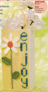 Daisy Enjoy Tragetasche - 4-3/4" x 12-3/4" x 3" - NUR Kunststoff Canvas Muster - Bild 1 von 2