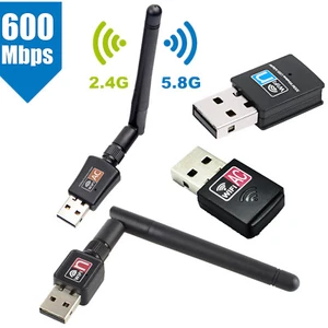 600Mbps WiFi Wireless USB Network Card Dual Band Internet Adapter Dongle 5.8/G - Picture 1 of 24