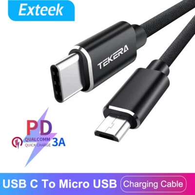USB Type C To Micro USB 2A Fast Charging Cable PD 100W Data for Samsung Huawei - image 1 of 4