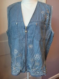 Neu Damen Jeansweste Draper's & Damons besticktes Mieder Größe XL - Bild 1 von 9
