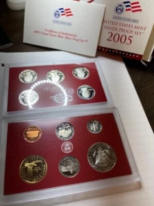 2005-S Complete SILVER Proof Set w Box and COA 1.338 oz Silver see description - Picture 1 of 3