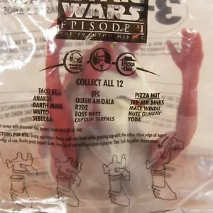 Tarro Star Wars Binks Pizza Hut Taco Bell Figura Taza Topper 1999 Nuevo en Bolsa - Imagen 1 de 4
