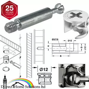 HAFELE MINIFIX 12mm PERNOS DE BLOQUEO DE CÁMARA Y CLAVIJAS DE FIJACIÓN MUEBLES PAQUETE PLANO - Imagen 1 de 8