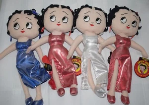 Lot Of 4 Betty Boop KellyToy Shiny Dress Red White Blue 16" Plush Doll NWT US8#8 - Picture 1 of 8