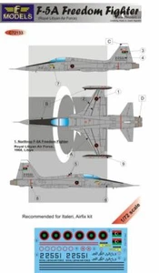 F-5A Freedom Fighter Over Libia - JUEGO DE CALCOMANÍAS, LFC72133, MODELOS LF, 1:72 - Imagen 1 de 1