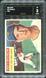 1956 Topps #307 Hoyt Wilhelm New York Giants - GMA 3 VG - Picture 1 of 2