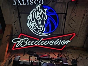 Budweiser Beer Dallas Mavericks Nba Basketball Led Light Bar Sign 3x3 New Large - Picture 1 of 1