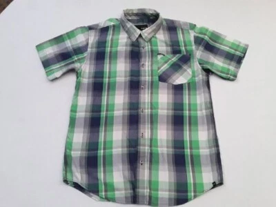 Hurley Shirt Boys XL Green Plaid Button Down Shirt Short Sleeve Preppy - Image 1 of 4