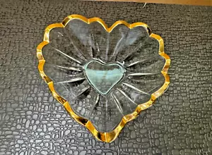 Mikasa Kristall Herzform Gold Vergoldet Überbackene Süßigkeiten/Schmuck Schale - Bild 1 von 8