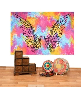 Tagesdecke Wandbehang Bunt Deko Tuch Engelflügel Goa Hippie ca.200 x 140cm - Bild 1 von 2