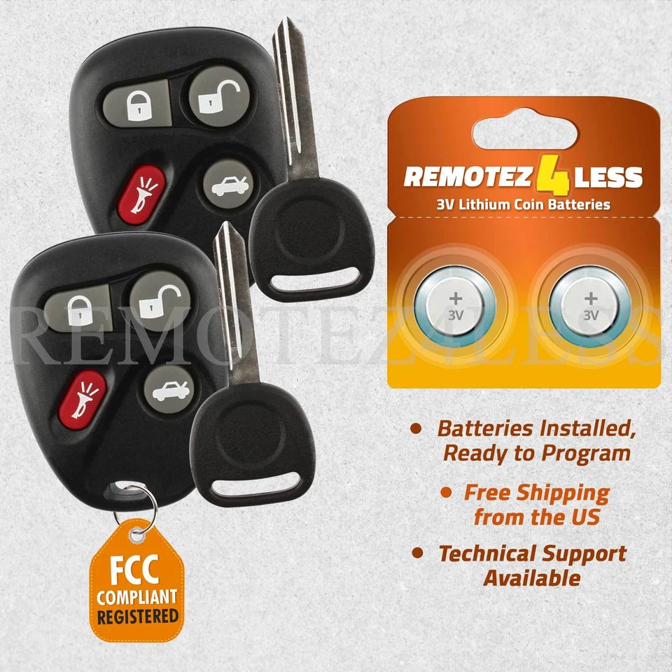 2 for 2001 2002 2003 2004 2005 Chevrolet Impala Keyless Entry Remote Fob Car Key Foto 1 de 4
