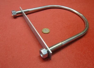 Zinc Plated Steel U Bolt 1/2"-13 x 6.75" ID with Strap and Nuts - Picture 1 of 7