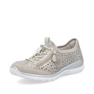 Rieker Damen Slipper Sneaker Sneakers Halbschuhe Schuhe beige L32P6 - Picture 1 of 11