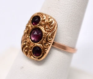Viktorianischer Ring um 1890 Jugendstil Paste "Amethyst" Gold Filled Gr. 7,75 - Bild 1 von 10