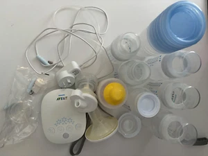 Phillips Avent Easy Comfort Closed Pump with Avent Accessories Bottles Chains - Picture 1 of 7