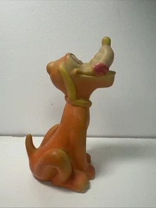 Vintage W.D.P. Walt Disney Productions Giocattolo 6" Pluto Gomma Cigolio - Foto 1 di 7
