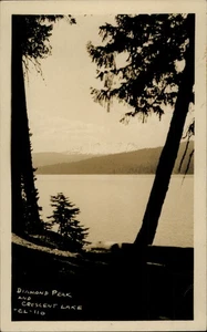 RPPC Oregon Diamond Peak and Crescent Lake OR Real Photo Postcard - Picture 1 of 5