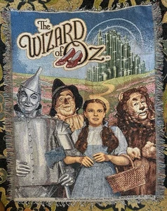 The Wizard of Oz Group Woven Tapestry Throw Blanket Northwest USA 48x60” - Picture 1 of 8