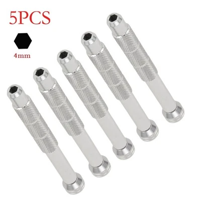 Ergonomic Aluminum Alloy Screwdriver Handle for 4mm Hex Bits Pack of 5 - Image 1 of 4
