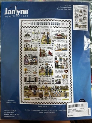 Janlynn A Virtuous Woman Counted Cross Stitch Kit 9.25" x 15.25" New Sealed - Image 1 of 4