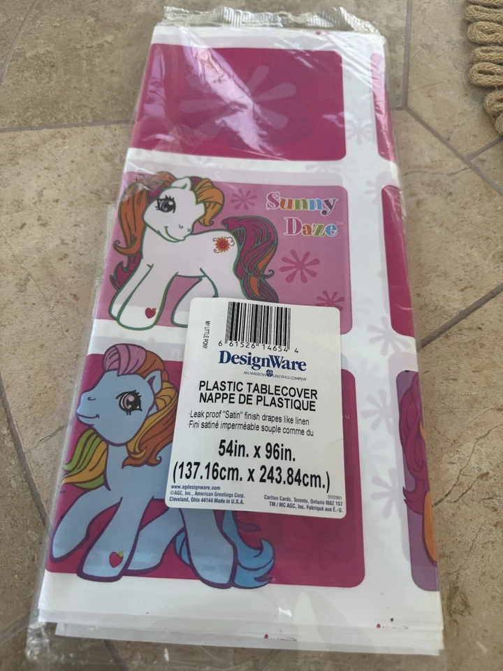 Mantel de plástico vintage My Little Pony American Greetings 2003 nuevo Foto 1 de 3