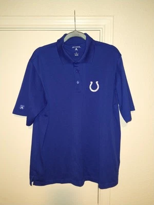 Antigua Indianapolis Colts NFL Blue Short Sleeve Polo Shirt Men's sz Medium - Image 1 of 4