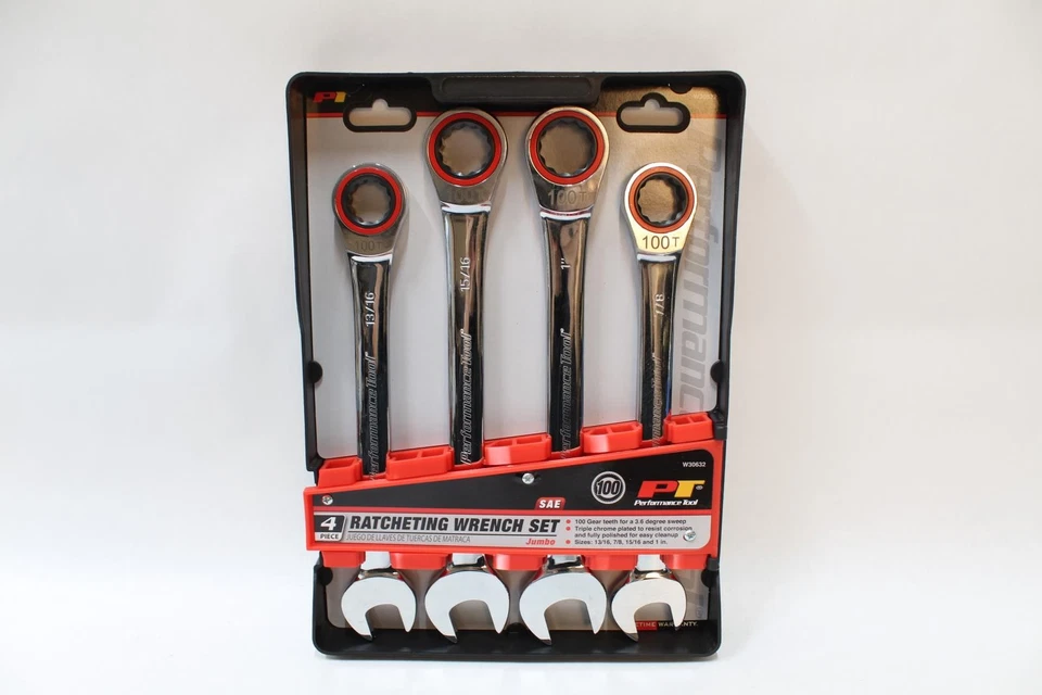 Performance Tool Gear Teeth Ratcheting Wrench Set, SAE - W30632 - Image 1 of 4